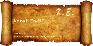 Kazai Ené névjegykártya